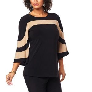 Cable & Gage black and gold top. Size L